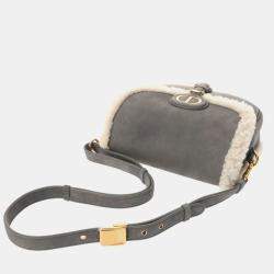 Christian Dior Bobby Small Flap Beige Suede Shearling Bag