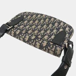 Christian Dior Saddle Navy/Black Canvas Trotter Body Bag 