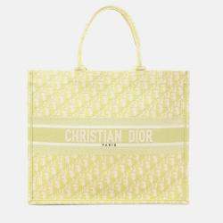 Dior Green Large Oblique Canvas Book Tote