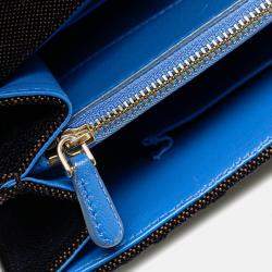 Dior Blue Oblique Velvet Diorama Satchel