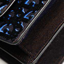 Dior Blue Oblique Velvet Diorama Satchel