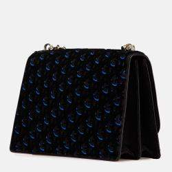 Dior Blue Oblique Velvet Diorama Satchel