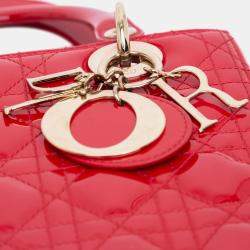 Dior Red Medium Patent Cannage Lady Dior
