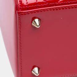 Dior Red Medium Patent Cannage Lady Dior