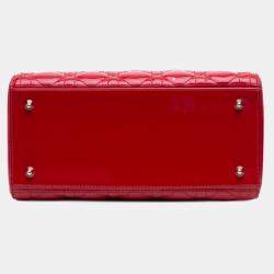 Dior Red Medium Patent Cannage Lady Dior