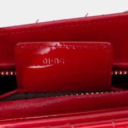 Dior Red Medium Patent Cannage Lady Dior