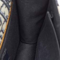 Pre Owned Dior Navy Blue Oblique Canvas and Leather 30 Montaigne Shoulder Bag