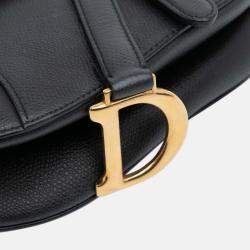 Dior Black Mini Grained Calfskin Saddle