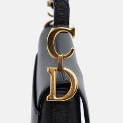 Dior Black Mini Grained Calfskin Saddle