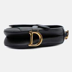 Dior Black Mini Grained Calfskin Saddle
