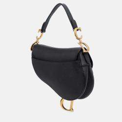 Dior Black Mini Grained Calfskin Saddle