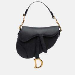 Dior Black Mini Grained Calfskin Saddle