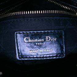 Dior Blue Mini Metallic Calfskin Cannage Lady Dior