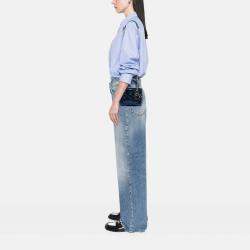 Dior Blue Mini Metallic Calfskin Cannage Lady Dior