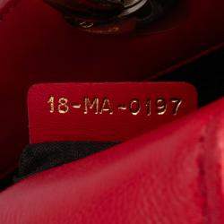 Pre Owned Dior Red Small Lambskin Cannage My ABCDior Lady Dior