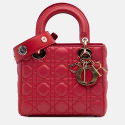 Dior Red Small Lambskin Cannage My ABCDior Lady Dior