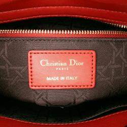 Dior Red Small Lambskin Cannage My ABCDior Lady Dior