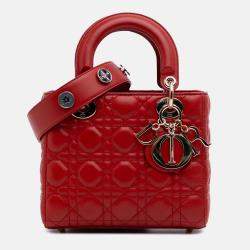 Dior Red Small Lambskin Cannage My ABCDior Lady Dior