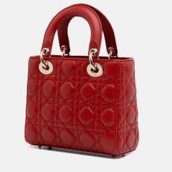Dior Red Small Lambskin Cannage My ABCDior Lady Dior