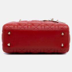 Dior Red Small Lambskin Cannage My ABCDior Lady Dior