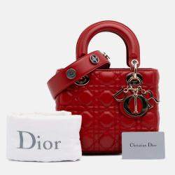 Dior Red Small Lambskin Cannage My ABCDior Lady Dior
