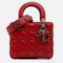 Dior Red Small Lambskin Cannage My ABCDior Lady Dior