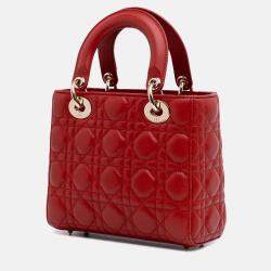 Dior Red Small Lambskin Cannage My ABCDior Lady Dior