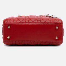 Dior Red Small Lambskin Cannage My ABCDior Lady Dior