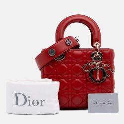 Dior Red Small Lambskin Cannage My ABCDior Lady Dior