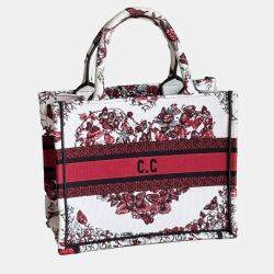 Pre Owned Dior Book Tote Small Pink Canvas Tote Bag