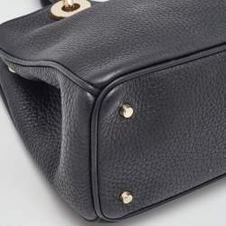Pre Owned Dior Black Leather Mini Diorissimo Tote
