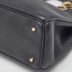 Pre Owned Dior Black Leather Mini Diorissimo Tote