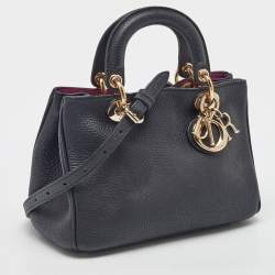 Pre Owned Dior Black Leather Mini Diorissimo Tote