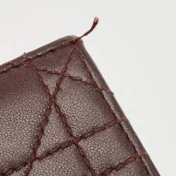 Pre Owned Dior Burgundy Cannage Leather Lady Dior 5 Gusset Card Case