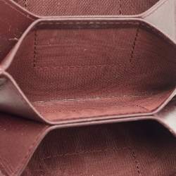 Pre Owned Dior Burgundy Cannage Leather Lady Dior 5 Gusset Card Case