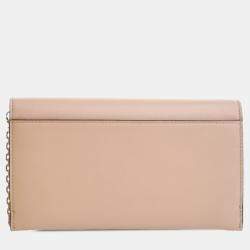 Dior Pink Goatskin Saddle Wallet on Chain