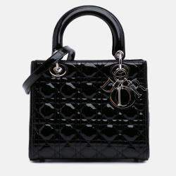 Dior Black Medium Patent Cannage Lady Dior