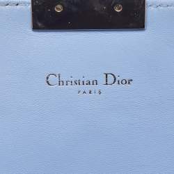 Pre Owned Dior Blue Iridescent Cannage Patent and Leather Miss Dior Promenade Bag