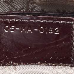 Pre Owned Dior Dark Cherry Cannage Patent Leather Medium Lady Dior Tote  