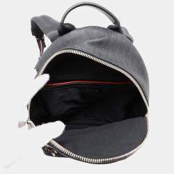 Pre Owned Dior Logo Black Leather Backpack