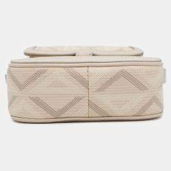 Pre Owned Dior Diamond White PVC Leather Vertical Pouch