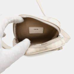 Pre Owned Dior Diamond White PVC Leather Vertical Pouch