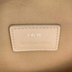 Pre Owned Dior Diamond White PVC Leather Vertical Pouch