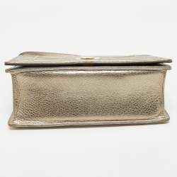 Pre Owned Dior Gold Leather Medium Diorama Shoulder Bag