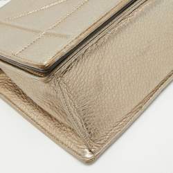 Pre Owned Dior Gold Leather Medium Diorama Shoulder Bag