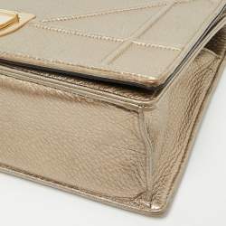 Pre Owned Dior Gold Leather Medium Diorama Shoulder Bag