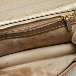 Pre Owned Dior Gold Leather Medium Diorama Shoulder Bag