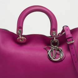 Pre Owned Dior Magenta Leather Large Diorissimo Shopper Tote