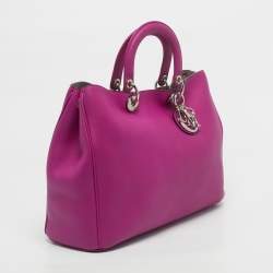 Pre Owned Dior Magenta Leather Large Diorissimo Shopper Tote