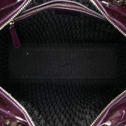 Pre Owned Dior Lady Dior Large Purple Patent Cannage Leather Bag